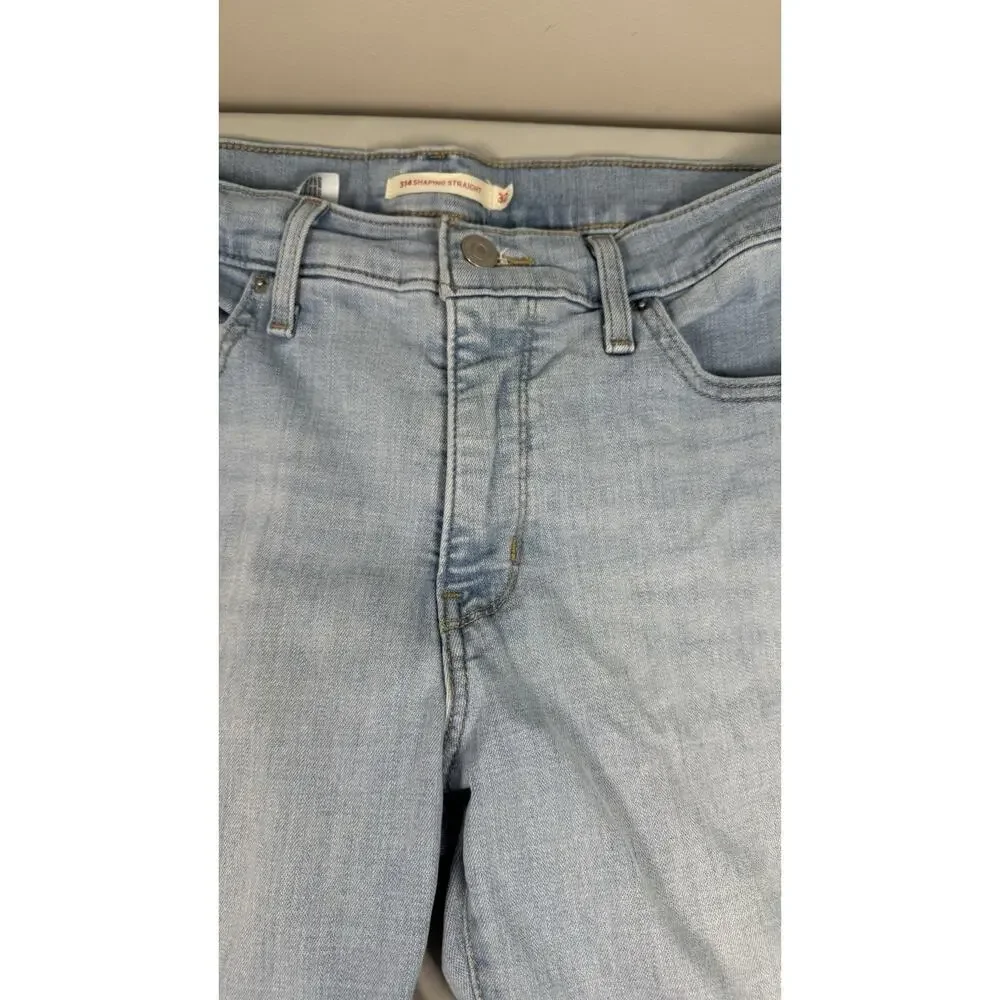 Levi’s 314 Shaping Straight Jeans Women’s W32 L32 Light Wash Stretch Denim
